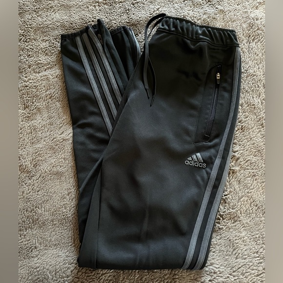 adidas Pants - Adidas Women's Black Track Pants with Gray Stripes